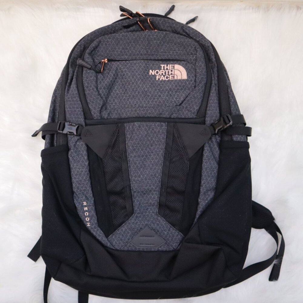 The North Face Women's Recon Backpack (Renewed) — Charcoal & Rose Gold